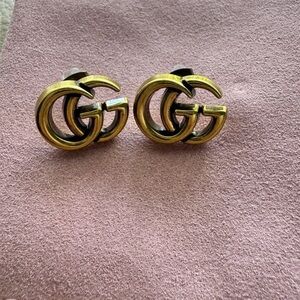 Luxury Gold Double G Logo Stud Earrings